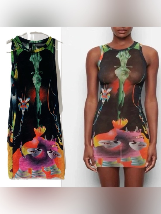 SKIMS Dresses & Skirts - SKIMS Obsidian Black Sheer Dress - Size Large - Perfect Condition